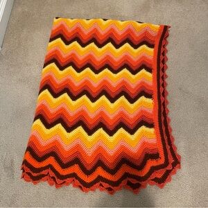 Beautiful Handmade Crochet Chevron Afghan - Fall Colors! 🍂🍁🍂🍁